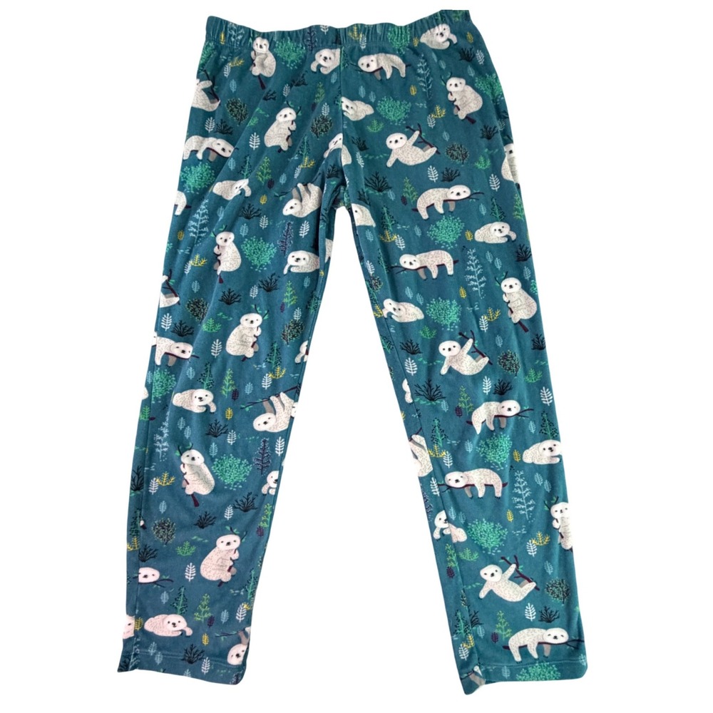 Sloth Pajama Pantsâ Blue Fleece Sleepwear Womens Small 4-6 ST401205B Cozy
